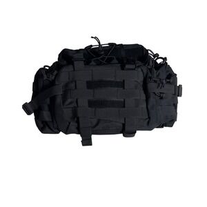 Tactical Waist Pack MOLLE Military Fanny Pack Hip Bag Black Adjustable Strap